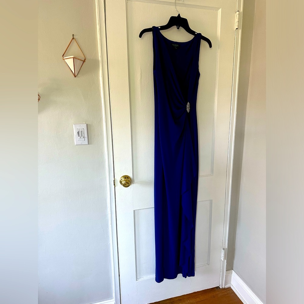 RALPH LAUREN Palacial Royal Blue Evening Gown ๐ Size 6 - Picture 2 of 6